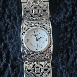 Brighton Silver Watch with White Face